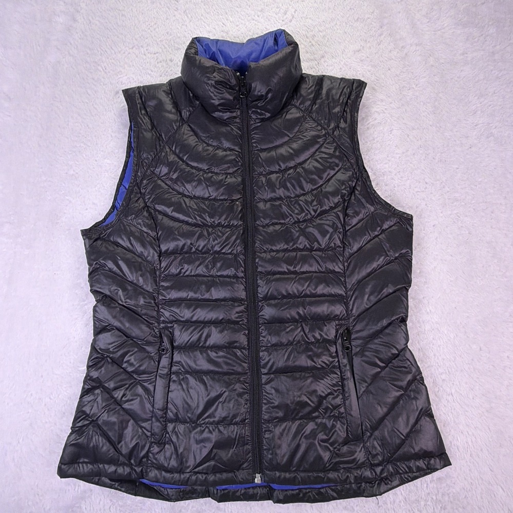 Bernardo Goose Down Puffer Vest Women Small‎ Black Lightweight Quilted Zip Up